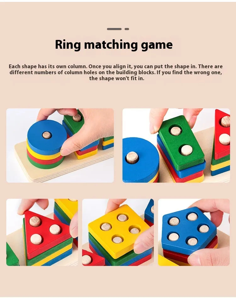 Montessori Wooden Shape Match Set