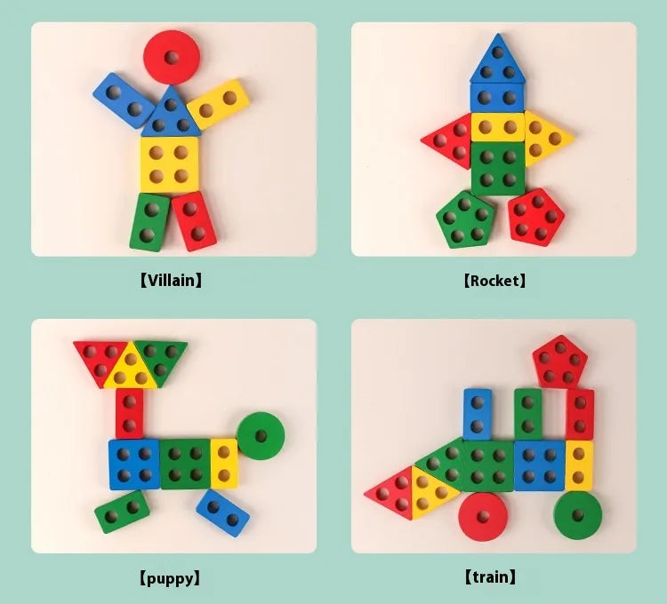Montessori Wooden Shape Match Set