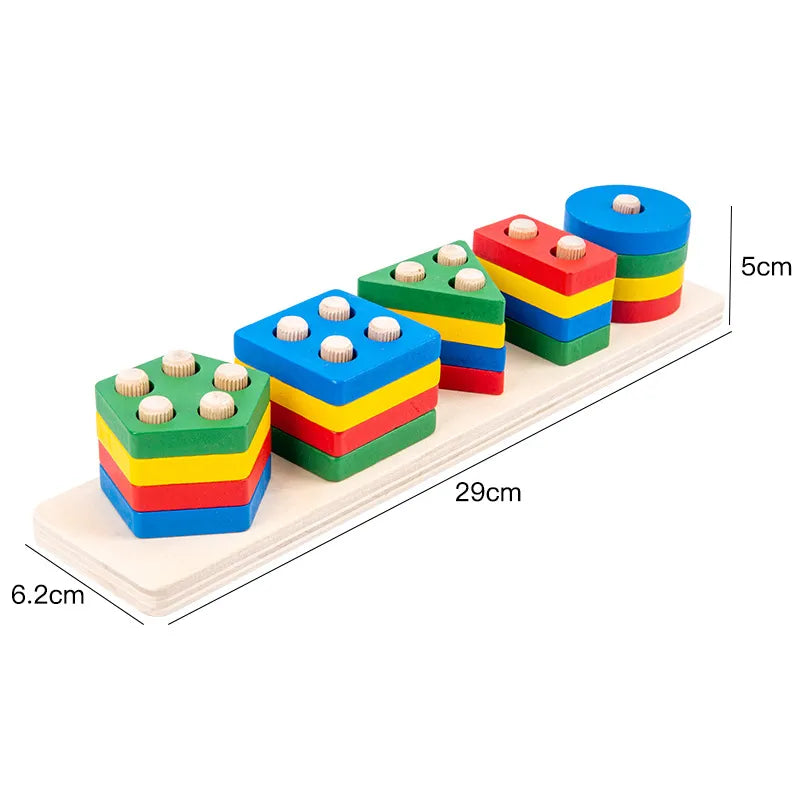 Montessori Wooden Shape Match Set
